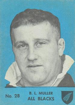 1968 Playtime Rugby Gum Famous Rugby Players - Blue #28 Brian Muller Front